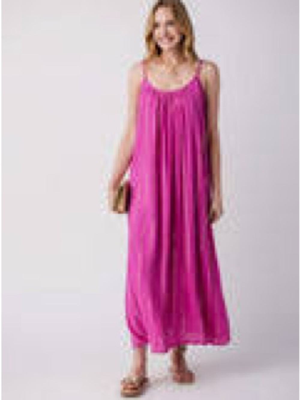 En Crème Maxi Dress with Gold Lurex Stripes